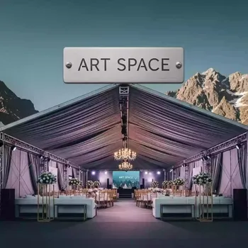 Аренда Шатер двускатный из ферм 12х10 металлик на площадке Rosa Peak (2320м) — ART SPACE