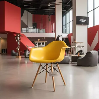 Аренда Стула дизайнерского Eames стиль DSW желтый в Red Arena — ART SPACE