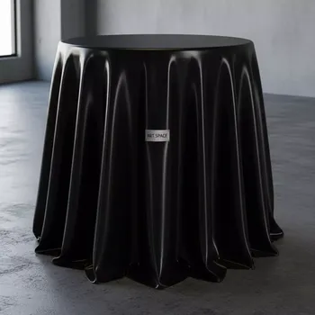 Аренда Скатерть круглая атлас черная 3 м в Delta Sirius — ART SPACE