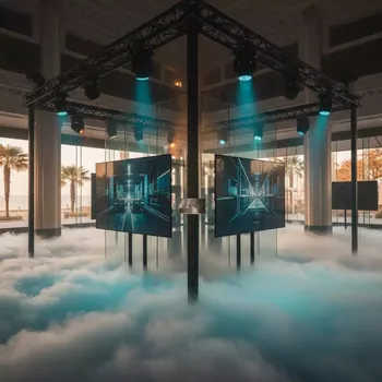 Аренда Свет звук плазменные панели тяжелый дым в пляжном клубе Del Mar — ART SPACE