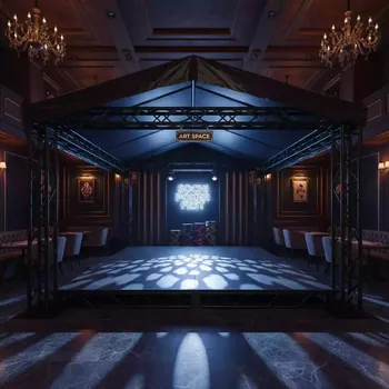 Аренда Сцена односкатная 8х6 м черная в ресторане «Brunello» — ART SPACE
