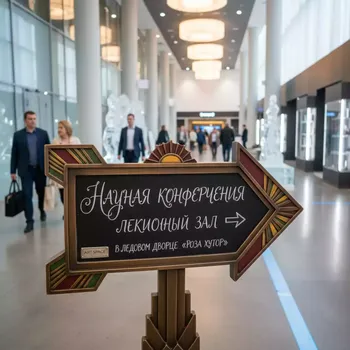 Аренда Указатель стрелка с меловой поверхностью в ледовом дворце «Роза Хутор» — ART SPACE