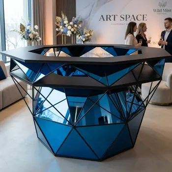 Аренда золотой барной стойки Hexagon Ring в Сочи