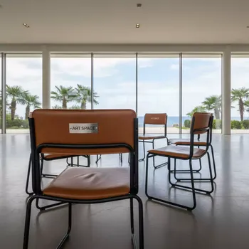 Аренда Стул черный экокожа коричневая Tolix Soft в Radisson Collection Paradise — ART SPACE