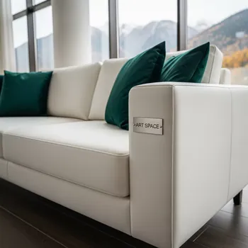 Аренда Диван белый с зелеными подушками в Sochi Marriott Krasnaya Polyana — ART SPACE