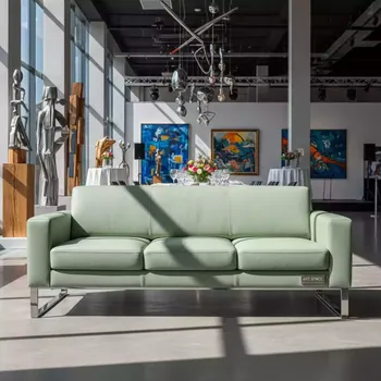 Аренда Диван с подлокотниками кожзам GALAXY Light Green ножки хром Colt в Sport Inn Hotel & Wellness — ART SPACE