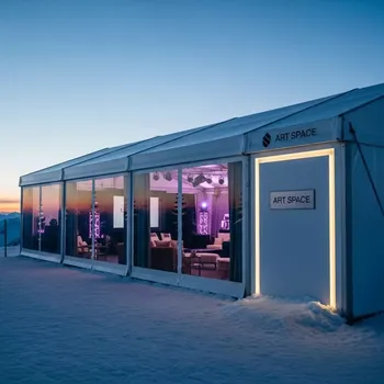 Аренда Шатер двускатный 10х35 м на площадке Rosa Peak (2320м) — ART SPACE
