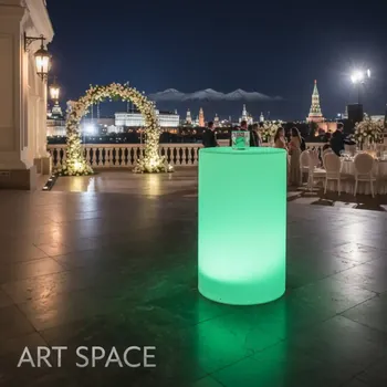 Столы коктейльные светящиеся БОЧКА LED RGBW подсветка. Время работы аккумулятора от 5 до 12 часов в зависимости от выбранных режимов и настройки яркости.