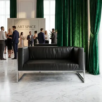 Аренда двухместного черного дивана в Сочи | ART SPACE