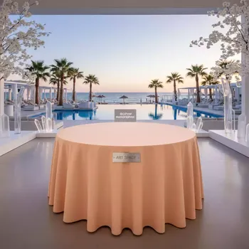 Аренда Скатерть круглая Pantone 475 U персиковая в пляжном клубе Del Mar — ART SPACE
