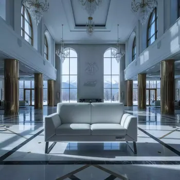 Аренда Диван hi tech двухместный белый в отеле Radisson Lazurnaya — ART SPACE