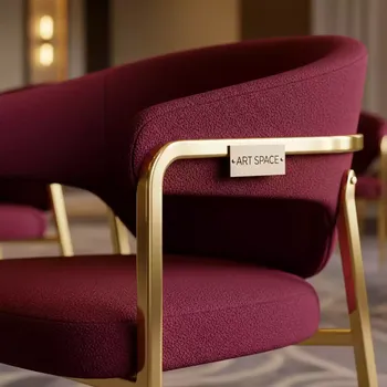 Аренда Стул Хит каркас золото шенилл бордовый в Green Flow Hotel — ART SPACE