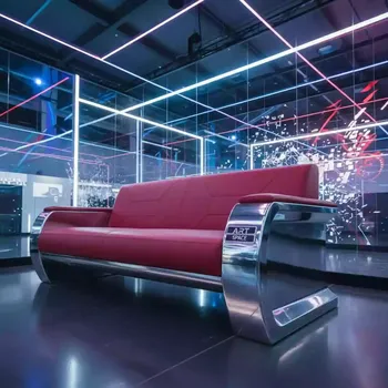 Аренда Диван silver red Andrian в Керлинговом центре «Ледяной куб» — ART SPACE