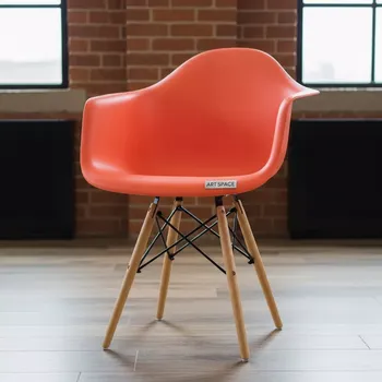 Аренда Стул пластиковый Eames каркас бук коралл в ресторане «D.O.M» — ART SPACE
