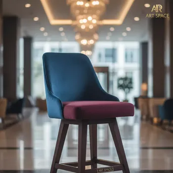 Аренда Стул барный Fly комбинированный велюр ножки бук в City Park Hotel Sochi — ART SPACE