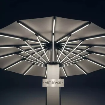 Аренда Зонт дизайнерский с подсветкой Kosmos Round LED Light Ø3,3 м в Boutique Hotel PORTUM 1905 — ART SPACE
