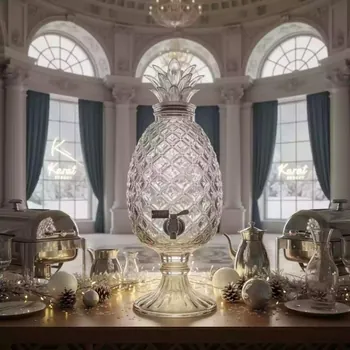 Аренда Лимонадник стеклянный на ножке Ананас 5 л высота 52 см в Karat Resort — ART SPACE
