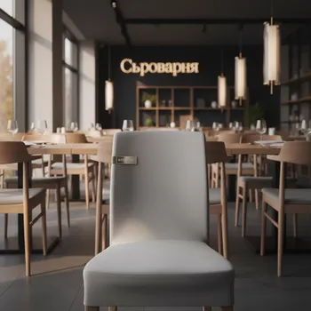 Аренда Чехол для стула светло серый стрейч в ресторане «Сыроварня» — ART SPACE