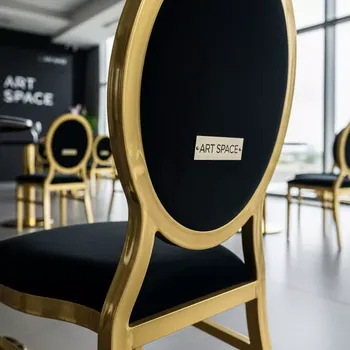 Аренда Стул золотой ОКТАВА черный бархат в Маринс Парк Отеле — ART SPACE