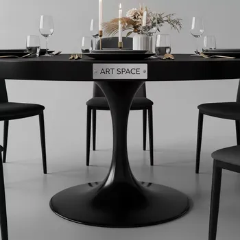Аренда Стол Tulip черный диаметр 120 см на Сочи Автодроме — ART SPACE