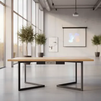 Аренда Стол письменный Pyramid 118х53 светлое дерево черный в Alpha Sirius — ART SPACE