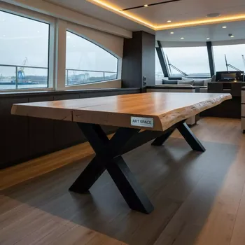 Аренда Стол с дубовой столешницей Loft 2000х900 мм на VIP теплоходе (Морпорт Сочи) — ART SPACE