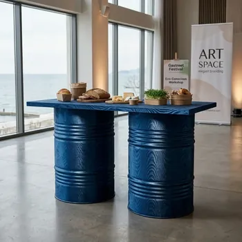 Аренда фуршетного стола Barrel Gray в Сочи — ART SPACE