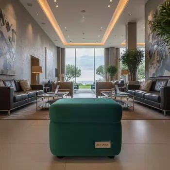 Аренда Пуф малый бархатный НОРМАН зеленый в Rodina Grand Hotel & SPA — ART SPACE
