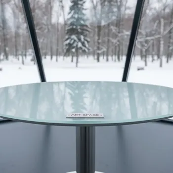 Аренда Стол Crystal White d 70 в парке «Ривьера» — ART SPACE