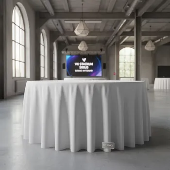 Аренда Стол банкетный White cloth D 180 в VK Stadium Sirius — ART SPACE