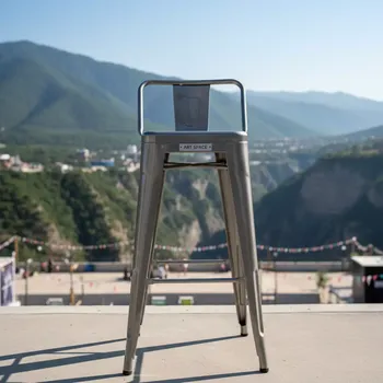 Аренда Стул барный Tolix серый металл в Skypark Sochi — ART SPACE