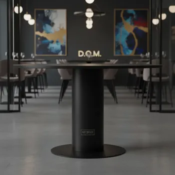 Аренда Стол круглый черный Backstage диаметр 70 см в ресторане «D.O.M» — ART SPACE