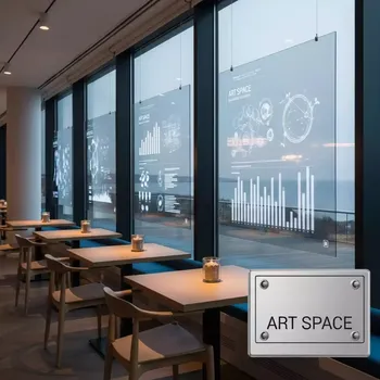 Аренда Экраны светодиодные для окон в ресторане «D.O.M» — ART SPACE