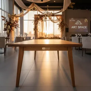 Аренда Стол Орхус 180 см массив дуба тон коньяк в ресторане «Sanremo» — ART SPACE