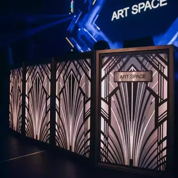 Аренда Ширма DJ с подсветкой в ледовой арене «Шайба» — ART SPACE