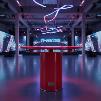 Аренда Стол пластиковый обеденный Spritz Mini красный Ø605 мм в Red Arena — ART SPACE