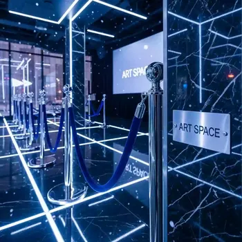 Аренда Стойка ограждения с канатом Barrier Chrome в ресторане «Voda» — ART SPACE