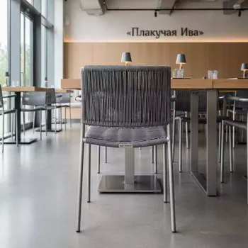 Аренда Стул плетеный из роупа MAR CH 001 W SH H grey H gray в ресторане «Плакучая Ива» — ART SPACE