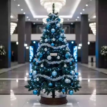 Аренда Елка 150 см наряженная сине серебряная в Karat Resort — ART SPACE