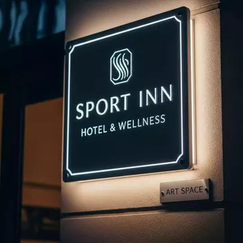 Аренда Вывески из оргстекла Sport Inn Hotel & Wellness — ART SPACE