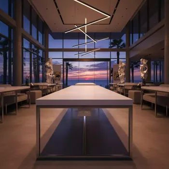 Аренда Стол Лидер 1 1300х800 белый серебро в пляжном клубе Del Mar — ART SPACE