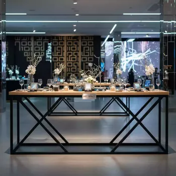 Аренда Фуршетный стол X loft black natural в ОКЦ «Галактика» — ART SPACE