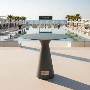 Аренда Стол круглый серый антрацит D 90 см в пляжном комплексе VinoGrad — ART SPACE