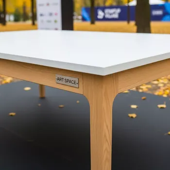 Аренда Стол Лидер 2 1800x800 белый бук кромка ПВХ в парке «Ривьера» — ART SPACE