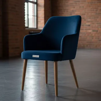 Аренда Стул Safir гобелен велюр Imperia dark blue ножки бук светлый орех в лофте «Студия 21» — ART SPACE