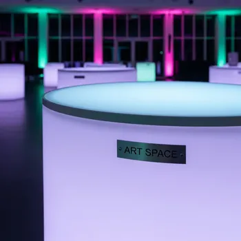 Аренда Стол коктейльный LED в банкетном зале «Дельфин» — ART SPACE