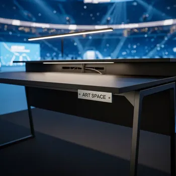 Аренда Стол ламинированный с каналом для протяжки проводов Rizz Workstation на арене «Фишт» — ART SPACE