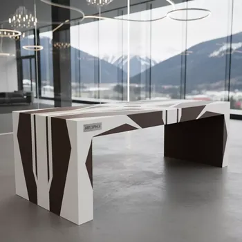Аренда Стол Лидер 3 D белый коричневый 1500 мм в Golden Tulip Rosa Khutor — ART SPACE