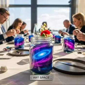 Аренда Мастер класс космос в банке в ресторане «Паруса» — ART SPACE