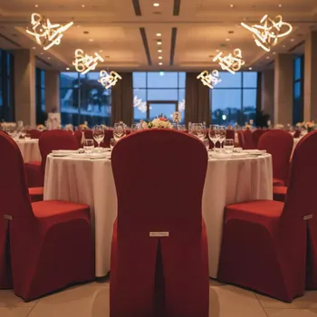 Аренда Чехла для стула красный стрейч R4E 00384 в Radisson Blu Resort & Congress Centre — ART SPACE